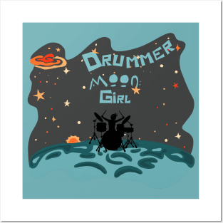 Drummer Moon Girl Posters and Art